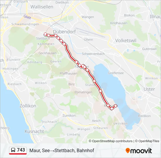 743 Bus Line Map