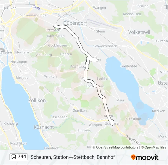 744 Bus Line Map
