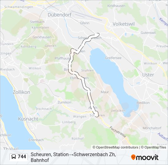 744 Bus Line Map