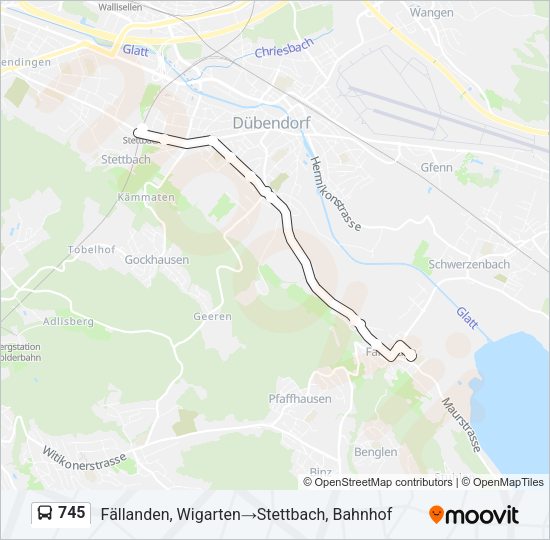 745 Bus Line Map