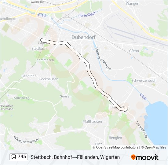 745 Bus Line Map