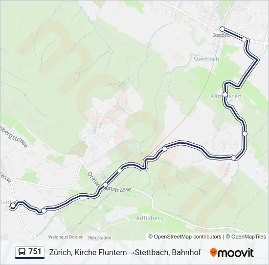 751 Bus Line Map