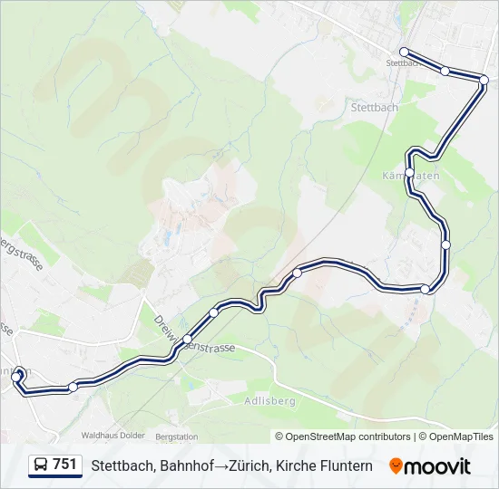 751 Bus Line Map