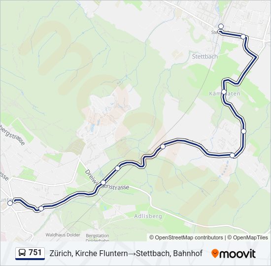 751 Bus Line Map