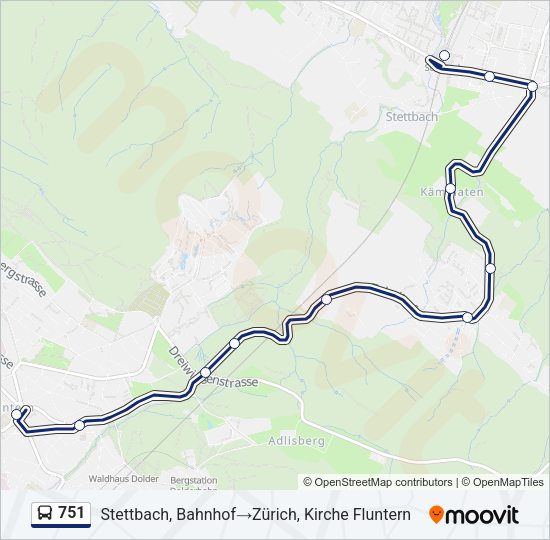 751 Bus Line Map