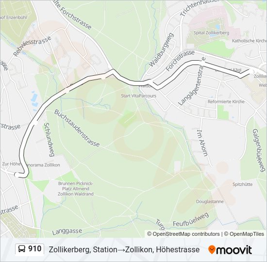 910 Bus Line Map
