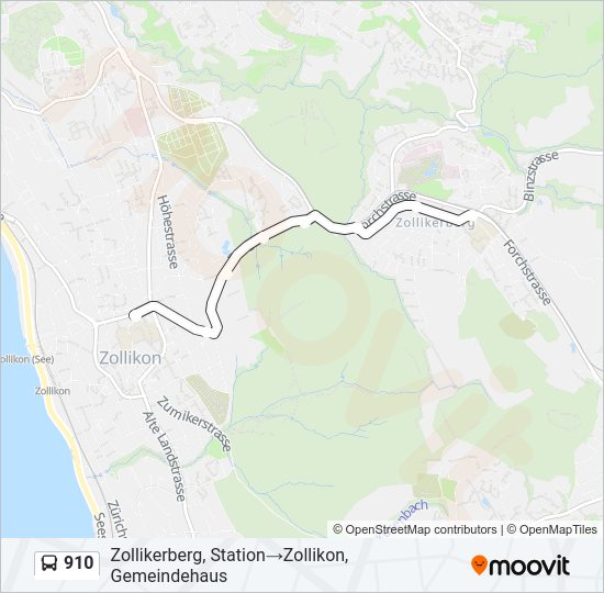 910 Bus Line Map