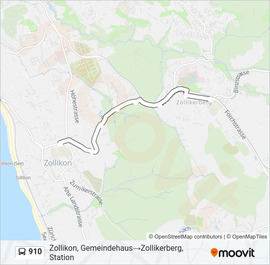 910 Bus Line Map