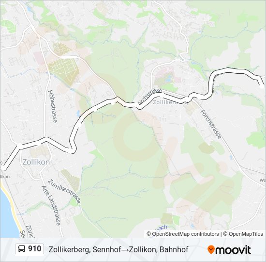 910 Bus Line Map
