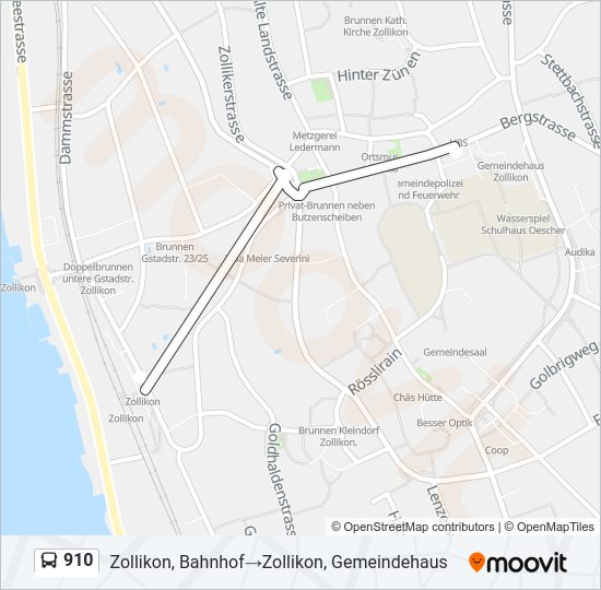 910 Bus Line Map