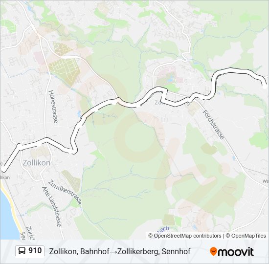 910 Bus Line Map
