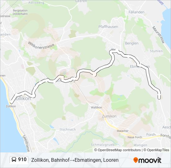 910 Bus Line Map