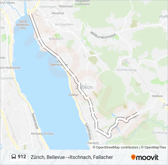 912 Bus Line Map