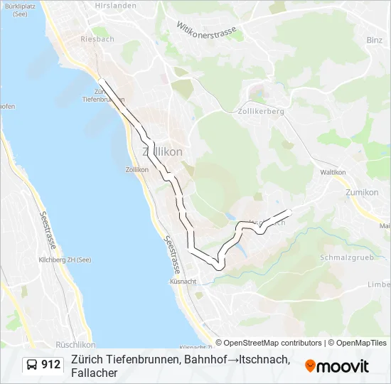912 Bus Line Map