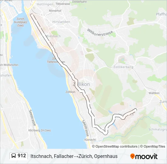912 Bus Line Map