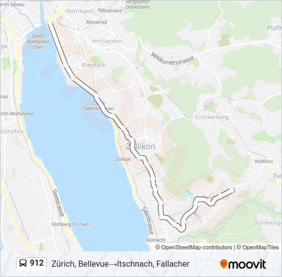912 Bus Line Map
