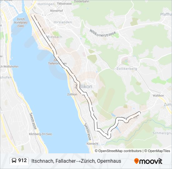 912 Bus Line Map