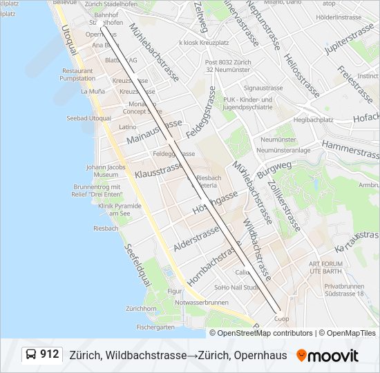 912 Bus Line Map
