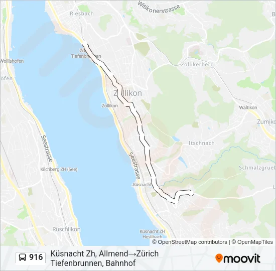 916 Bus Line Map