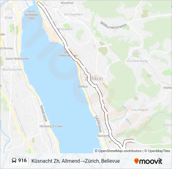 916 Bus Line Map