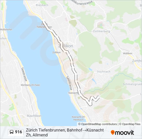 916 Bus Line Map