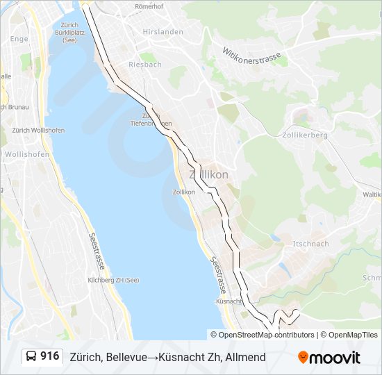916 Bus Line Map