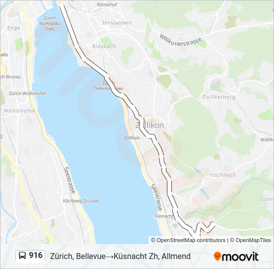 916 Bus Line Map