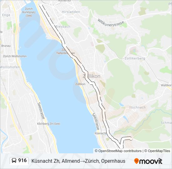 916 Bus Line Map