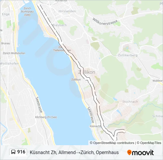 916 Bus Line Map