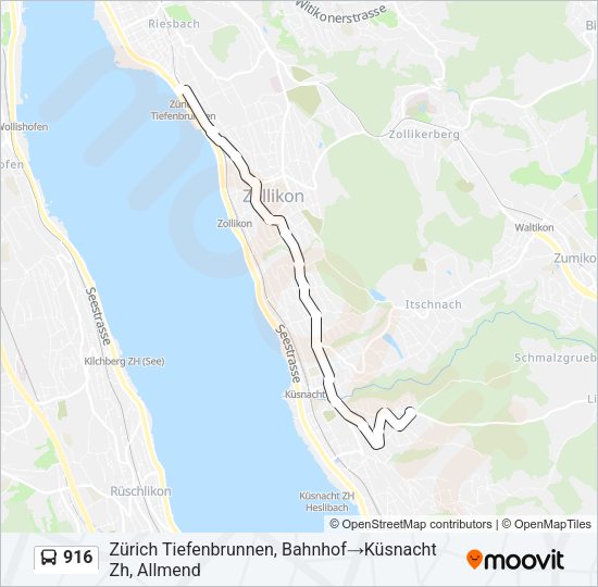 916 Bus Line Map