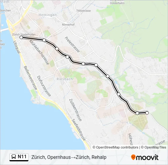 N11 Bus Line Map