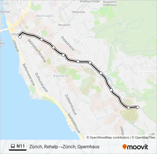 N11 Bus Line Map