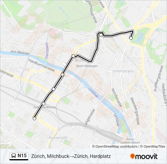 N15 Bus Line Map