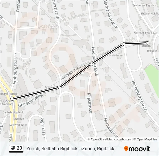 Plan de la ligne 23 de funiculaire