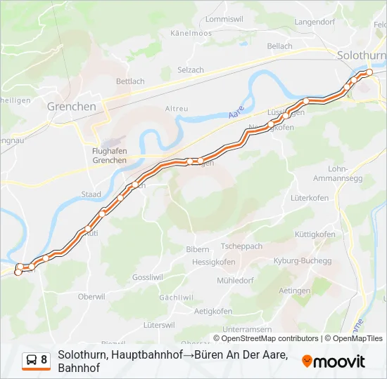 8 Bus Line Map