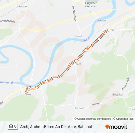 8 Bus Line Map