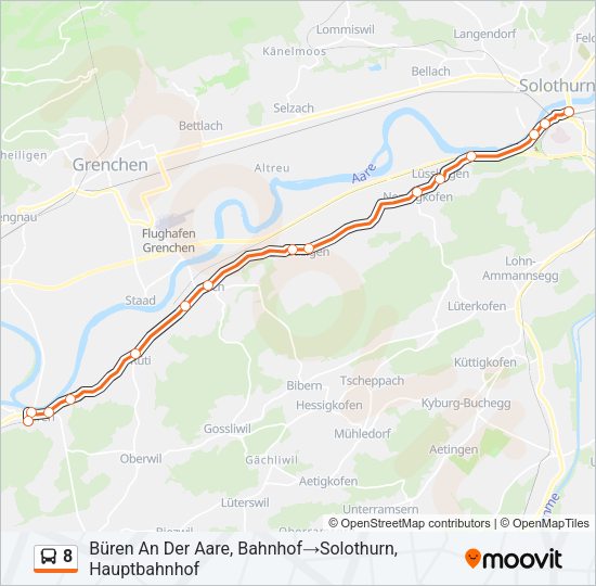 8 Bus Line Map