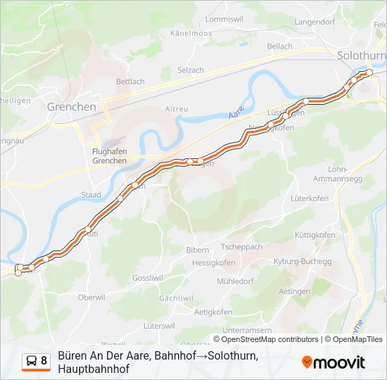 8 Bus Line Map