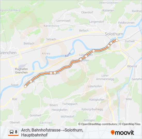 8 Bus Line Map