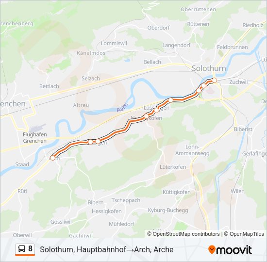 8 Bus Line Map
