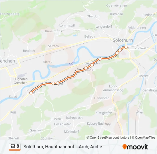 8 Bus Line Map