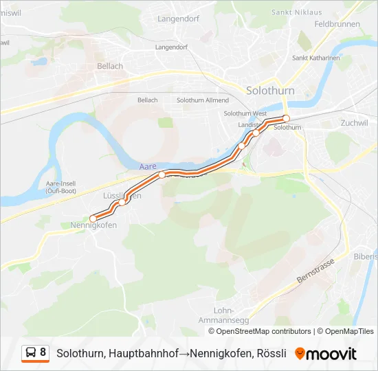 8 Bus Line Map
