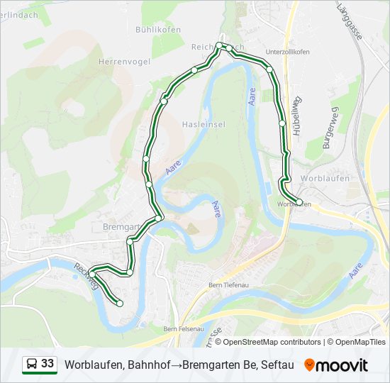 33 bus Line Map