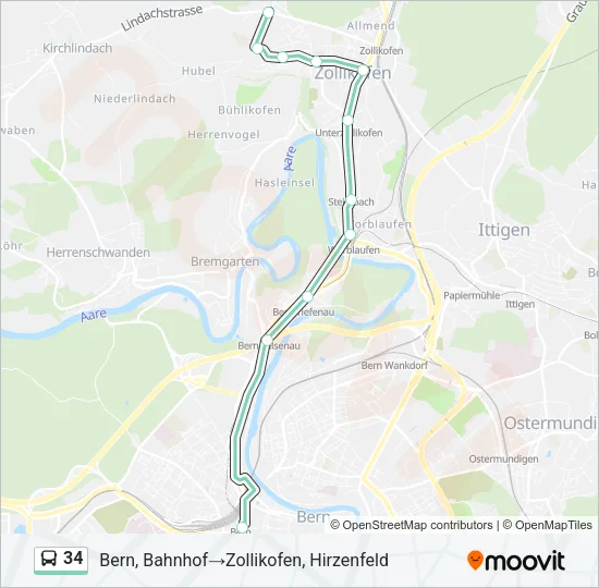 34 Bus Line Map