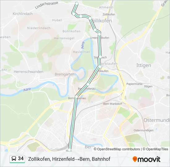 34 Bus Line Map