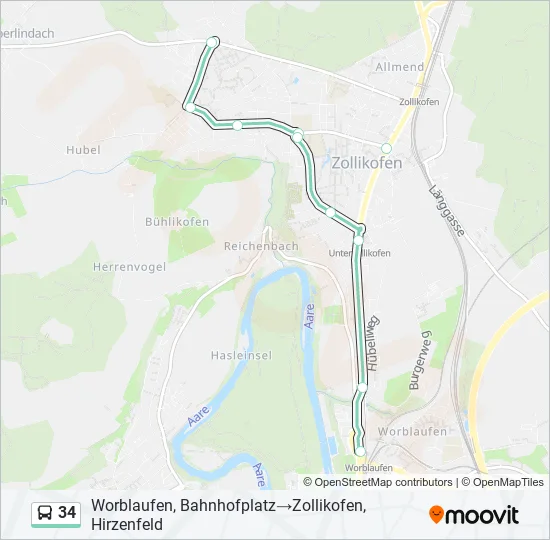 34 Bus Line Map