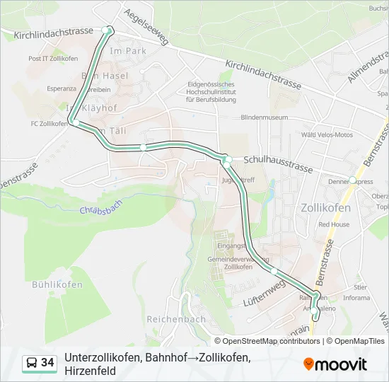 34 Bus Line Map