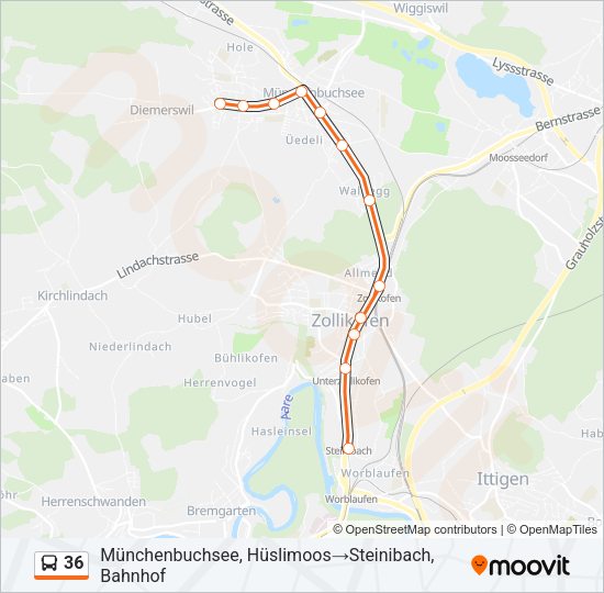 36 Bus Line Map