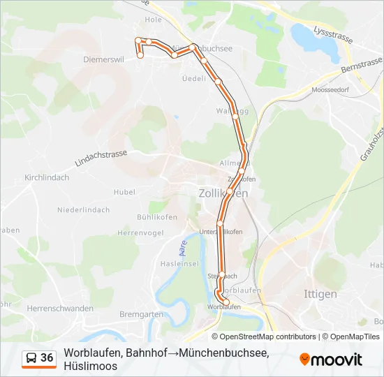 36 Bus Line Map