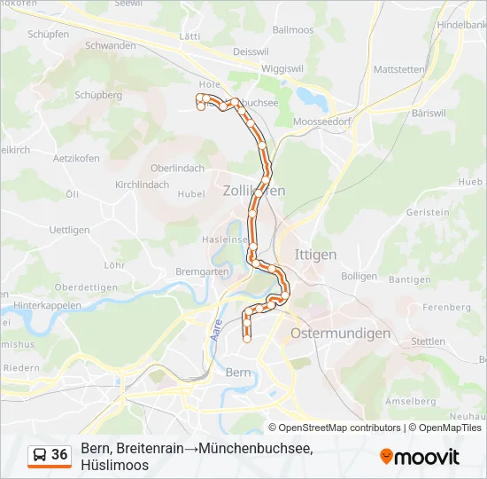 36 Bus Line Map